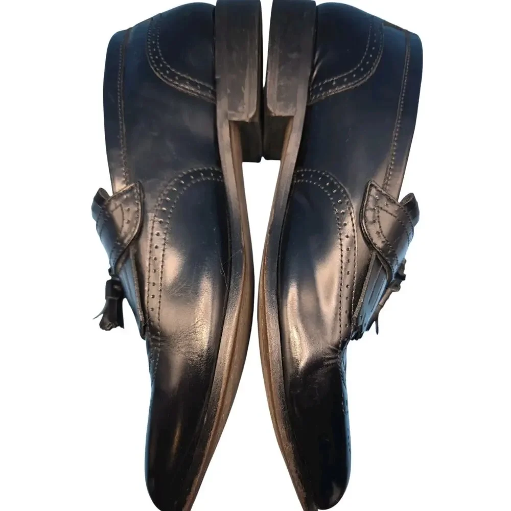 Florsheim Brinson Kiltie Tassel Loafers Men's 10.5 D Wingtip Black Leather